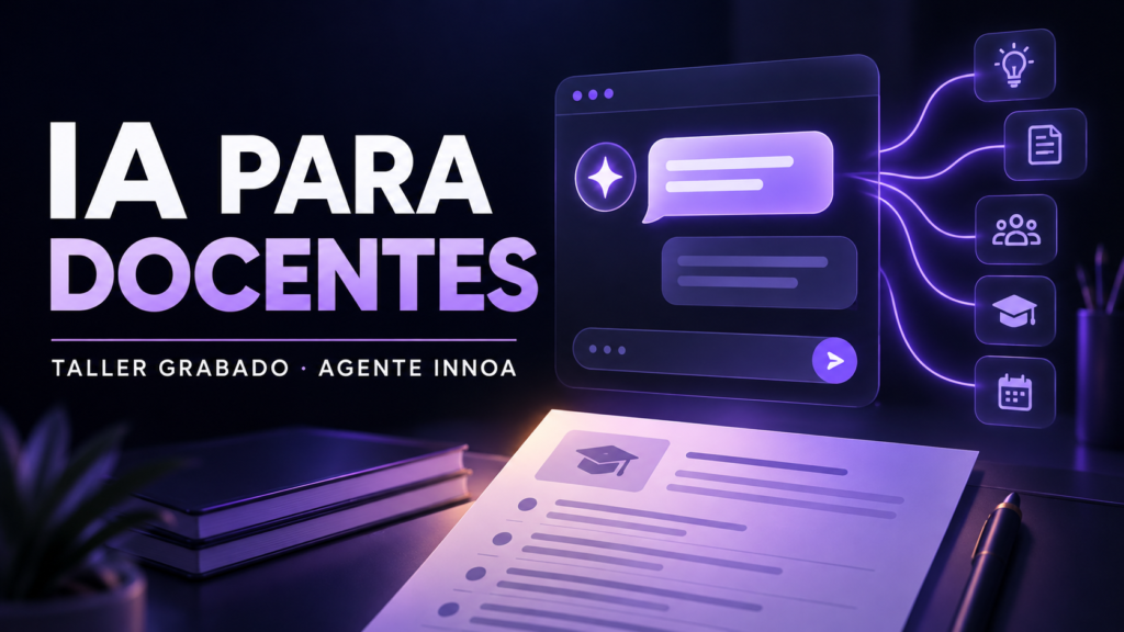 Portada de IA para docentes · Taller del Agente INNOA